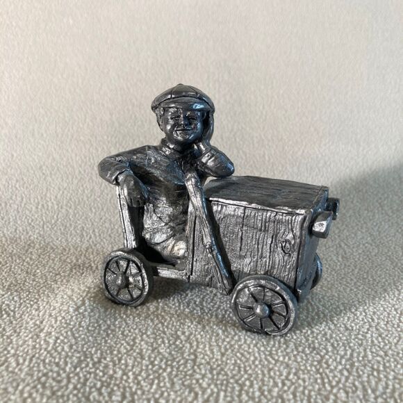 Michael Ricker Pewter "Bob" TD7 Park City Train Depot Boy/Soap Box Derby 1981 - Picture 1 of 8